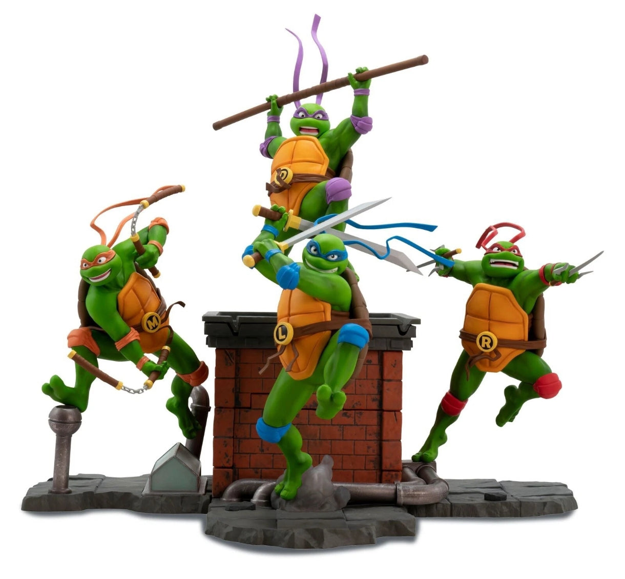 Tartarughe ninja marchio abystyle set 4 tartarughe insieme formano un diorama