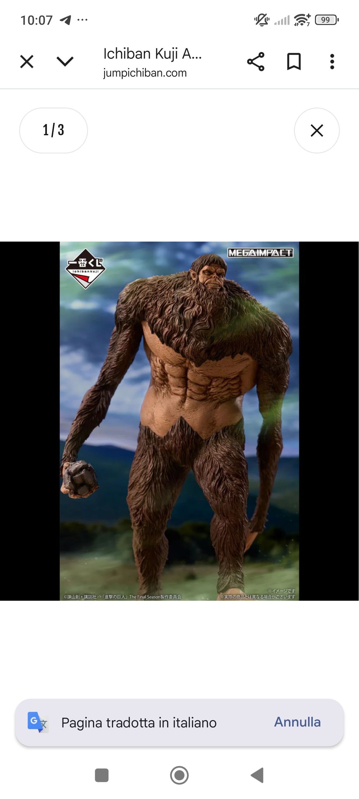 Ichiban Kuji Attack on Titan I'll Take Down the Beast Titan - A Prize Beast Titan Figure MEGAIMPACT